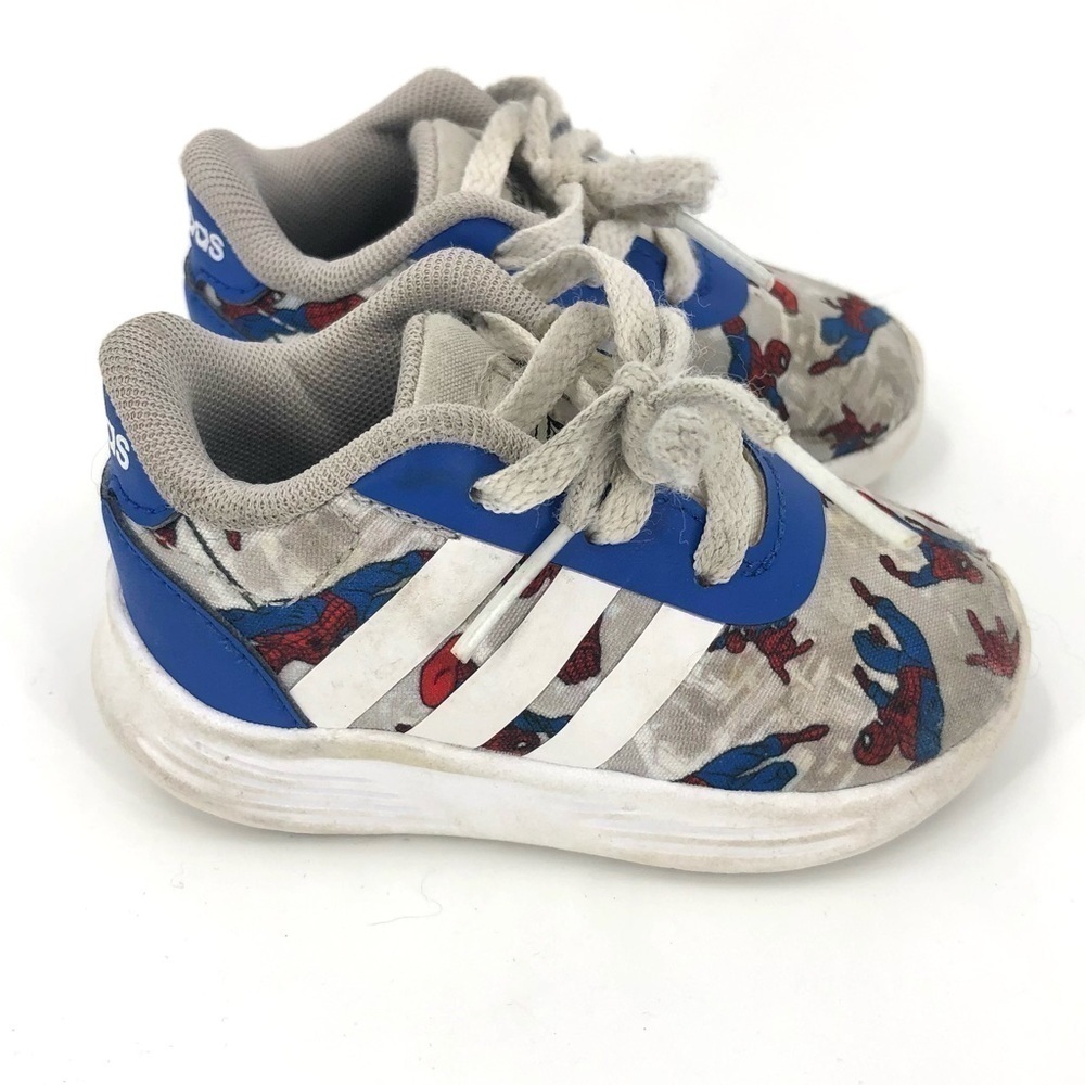 Adidas Spiderman Kids Sneakers Tennis Shoes Toddler Size 4 - Picture 5 of 9